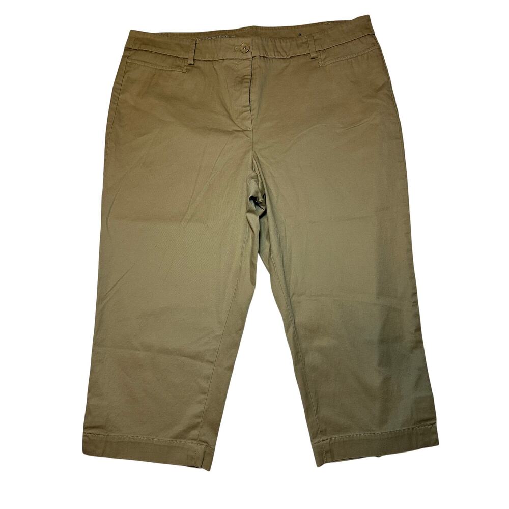 Talbots Women’s Perfect Skimmer Khaki Capri Cotton Stretch Pants - Size 16P